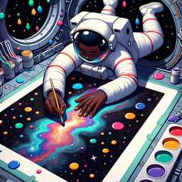 an astronaut, finger painting generated by DALL·E 2